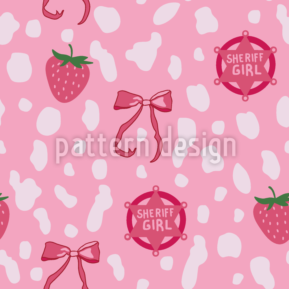 Girly Cowboy Aesthetic Seamless Vector Pattern Design