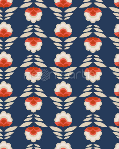 Abstract Retro-Flowers