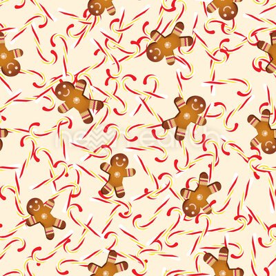 Gingerbread men and sugar canes