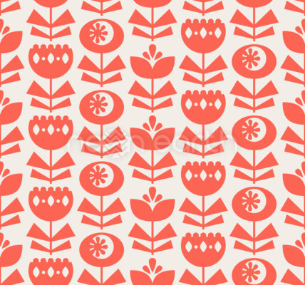 Flowers In Retro Scandinavian Style