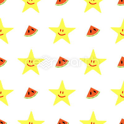 Happy Watermelon And Stars