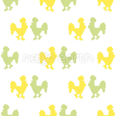 Silhouettes Of Roosters