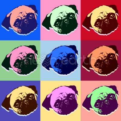 Popart Pug Puppy