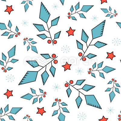 Abstract Holly Leaves