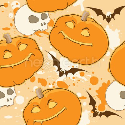 Pumpkins And Skulls