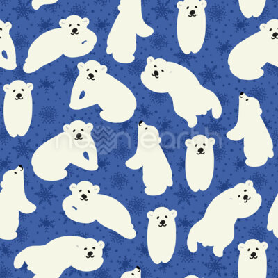 Snowflakes And Cute Polar Bears