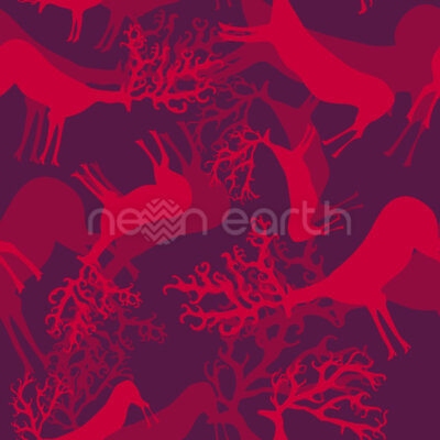 Silhouettes Of Deers