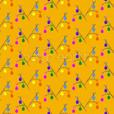 Easter Eggs On Willow Catkins