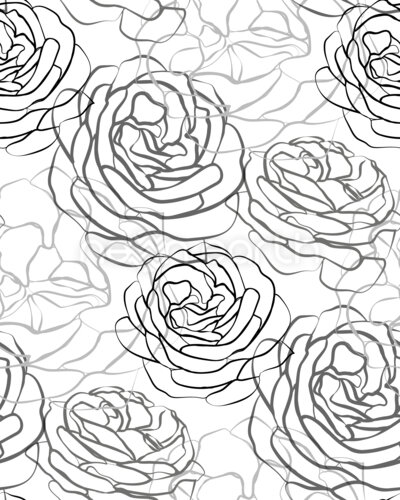 Rose Petals Line Drawing