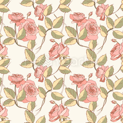 Vintage Roses And Leaves