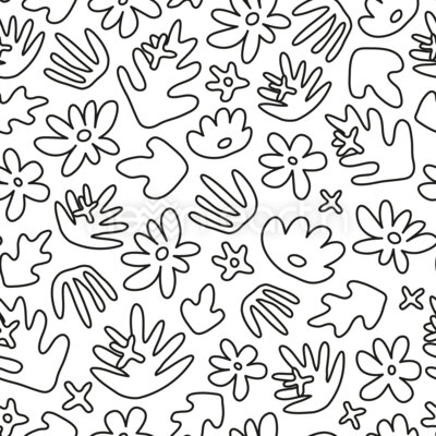 Tropical Flower Outlines