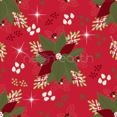 Glittering Poinsettias