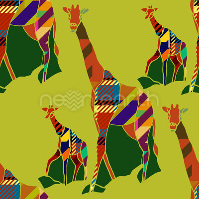 Giraffe With A Patterned Apparel