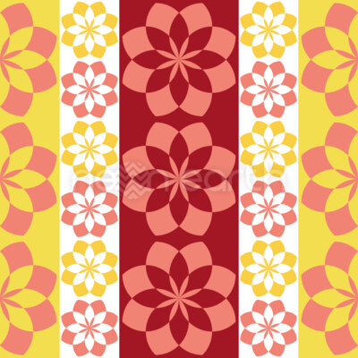 Stripes Decorated With Flowers