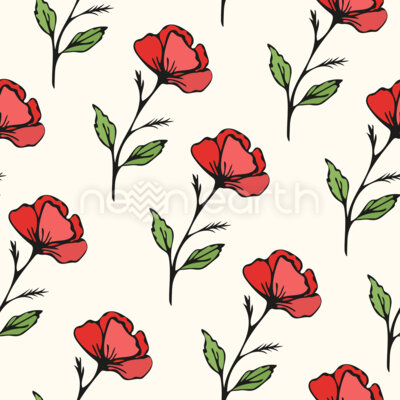 Hand-Drawn Meadow Poppies