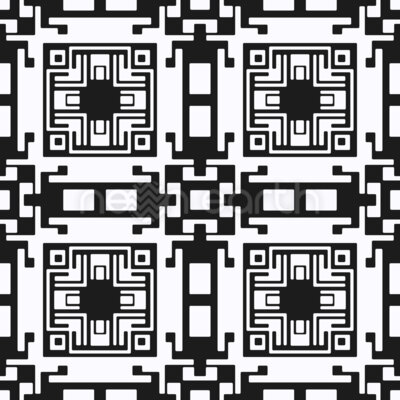 Abstract Black and White Tile