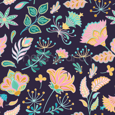 Jacobean Paisley Flower