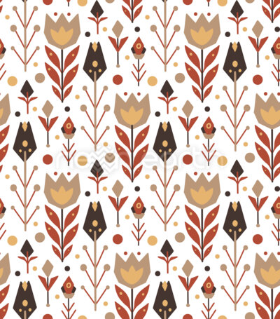 Retro Stylized Flower Ffield