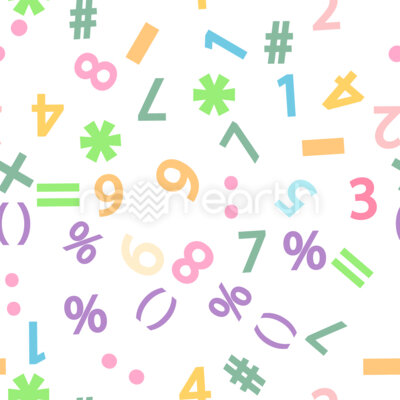 Colorful Numbers And Math Symbols