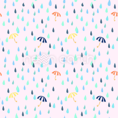 Rainy Day with Colorful Umbrellas