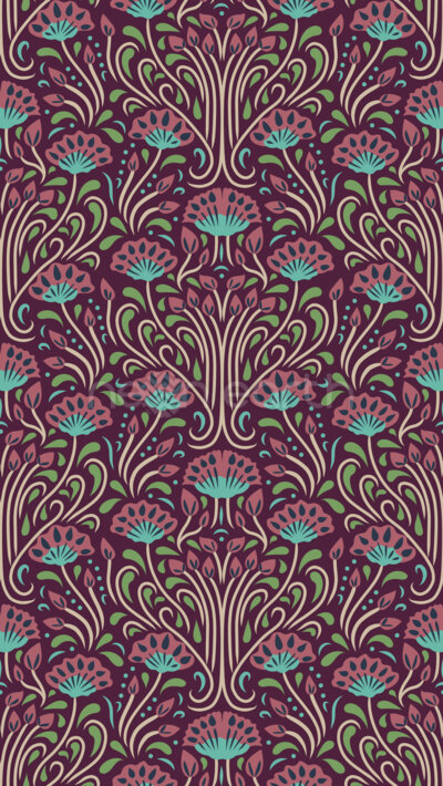 Elaborate Art Nouveau Damask