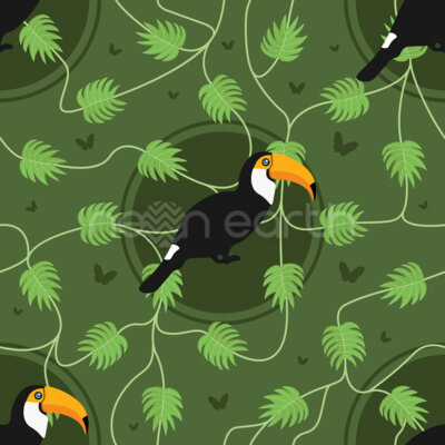Toucan And Butterflies