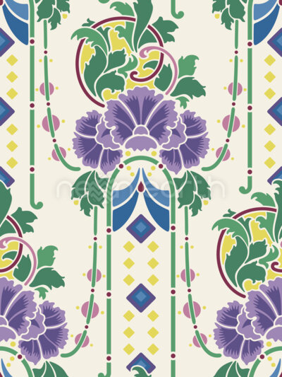 Art Nouveau Carnations and Jewels