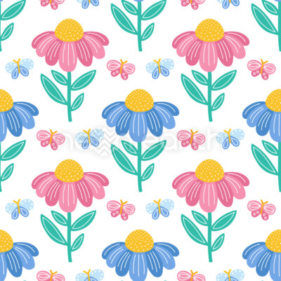 Daisies And Butterflies