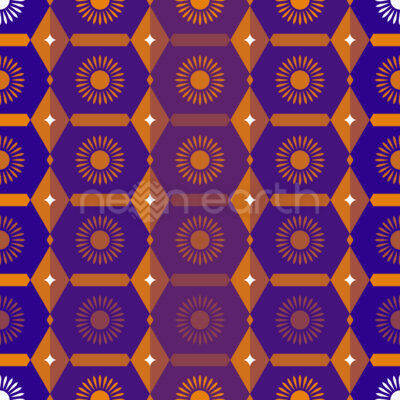 Geometric Hexagon Flower Tile