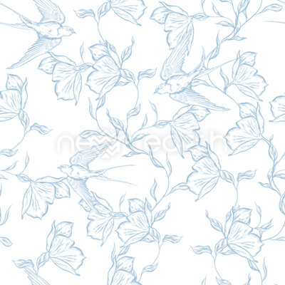 Swallows amongst Blossoms