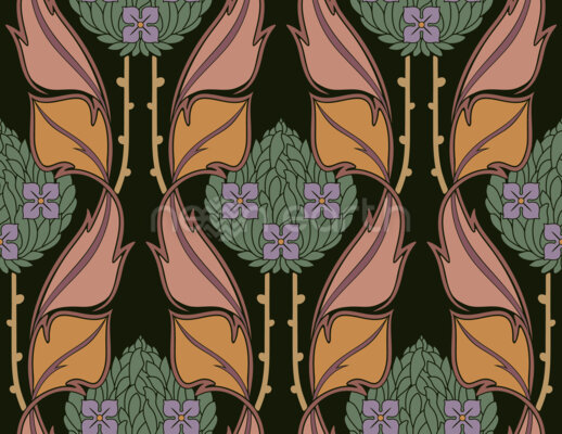 Curling Leaves And Flowers