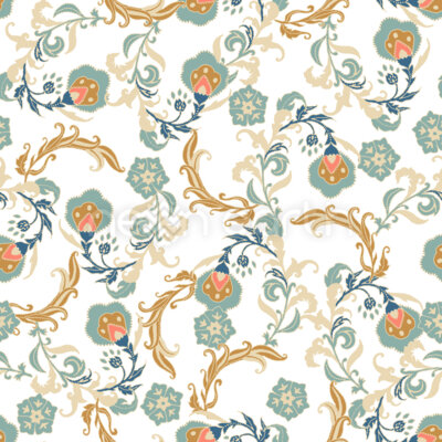 Vintage Persian Floral Embroidery