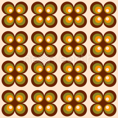 Retro Psychedelic Circle Flowers