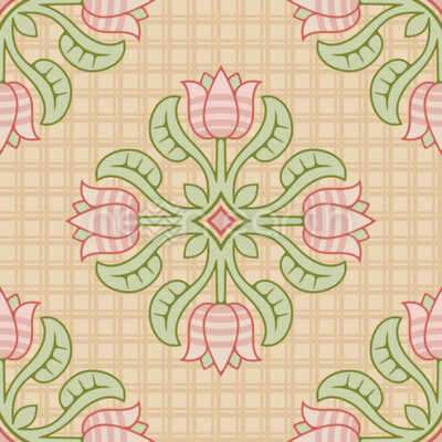 Quatrefoil design with flowers