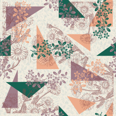 Golden Serenity Floral Patchwork