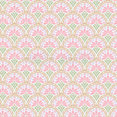 Vintage Floral Scallop