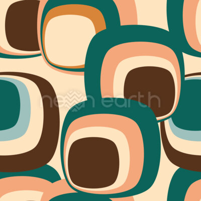 Mid-century Retro Rounded Squares