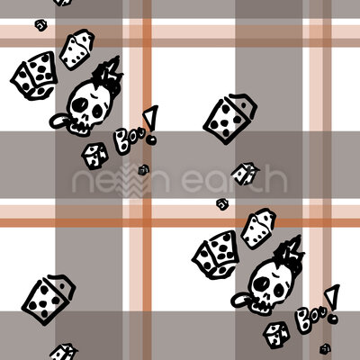 Checked Pattern With Skulls