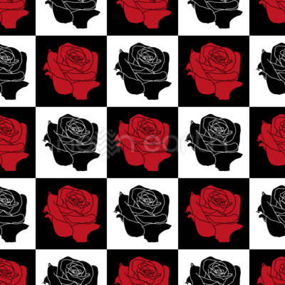 Chess Board With Roses