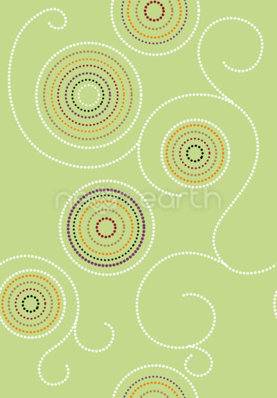Aboriginal Twirls Green