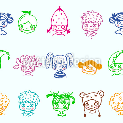 Adventurous Kindergarten Kids Seamless Vector Pattern Design