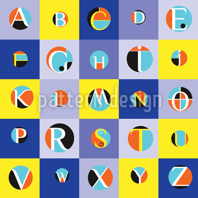 Retro-Alphabet-Karo Nahtloses Vektormuster