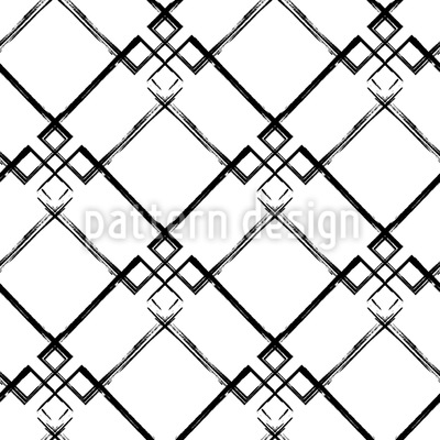 Sketched Grunge Grid Seamless Vector Pattern Design