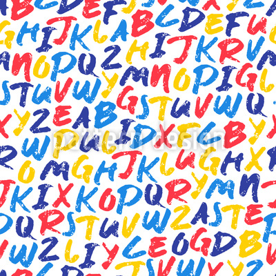 Dance Of Cursive Uppercase Letters Seamless Vector Pattern Design