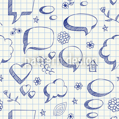 Speech bubble Doodles Seamless Vector Pattern Design