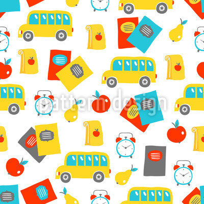 School Mornings Seamless Vector Pattern Design
