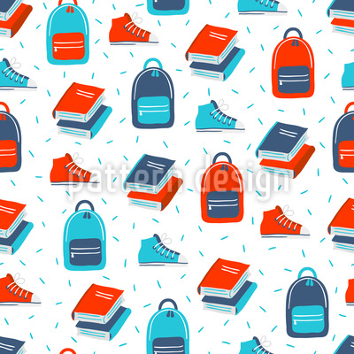 Sneakers Und Bücher Nahtloses Vektormuster