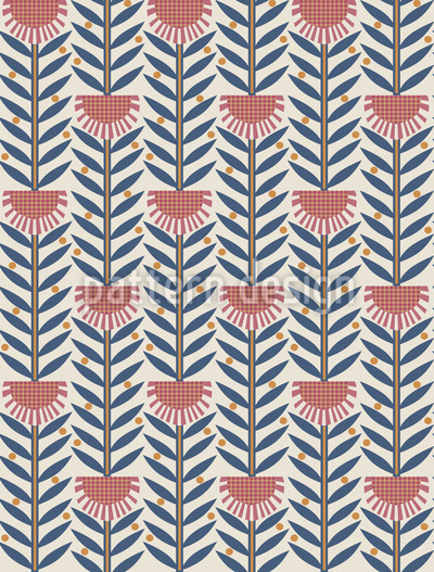 Stylized Sunflower Field Seamless Vector Pattern Design