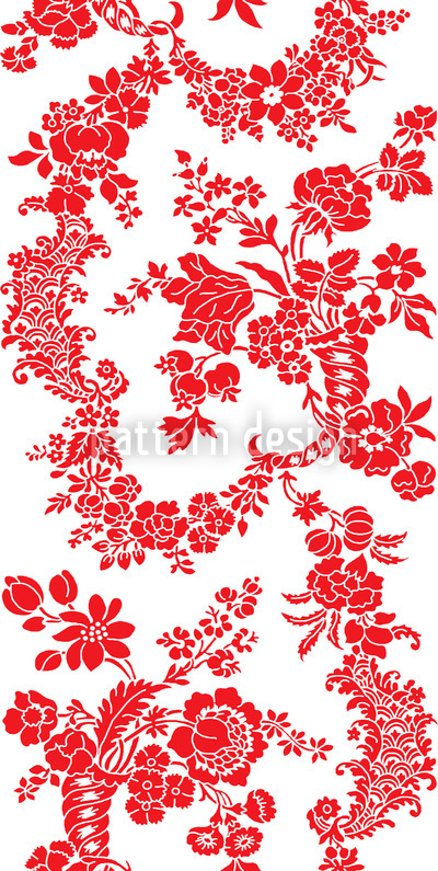 Gloria Flor Roja Estampado Vectorial Sin Costura