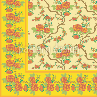 Nostalgische Bl&uuml;ten Nahtloses Vektormuster